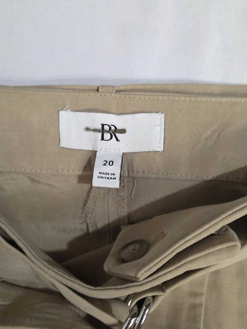 Women's High-Rise Wide-Leg Linen Blend Pants in Beige Womens Size 20